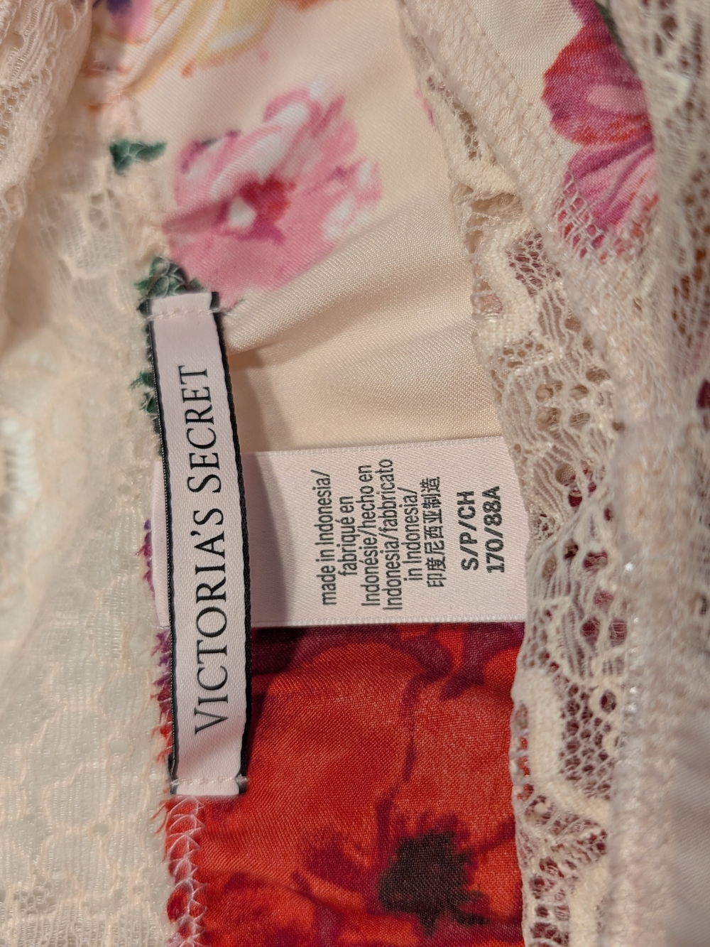 Victoria's Secret Pink Floral Lace-Trim Cami Top - Picture 5 of 6